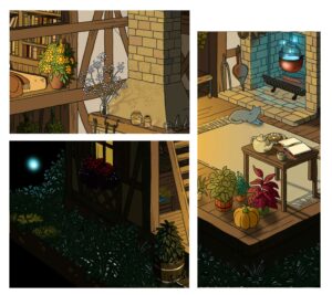 Détails de colorisation, la maison de la sorcière