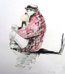 croquis-clown-assis